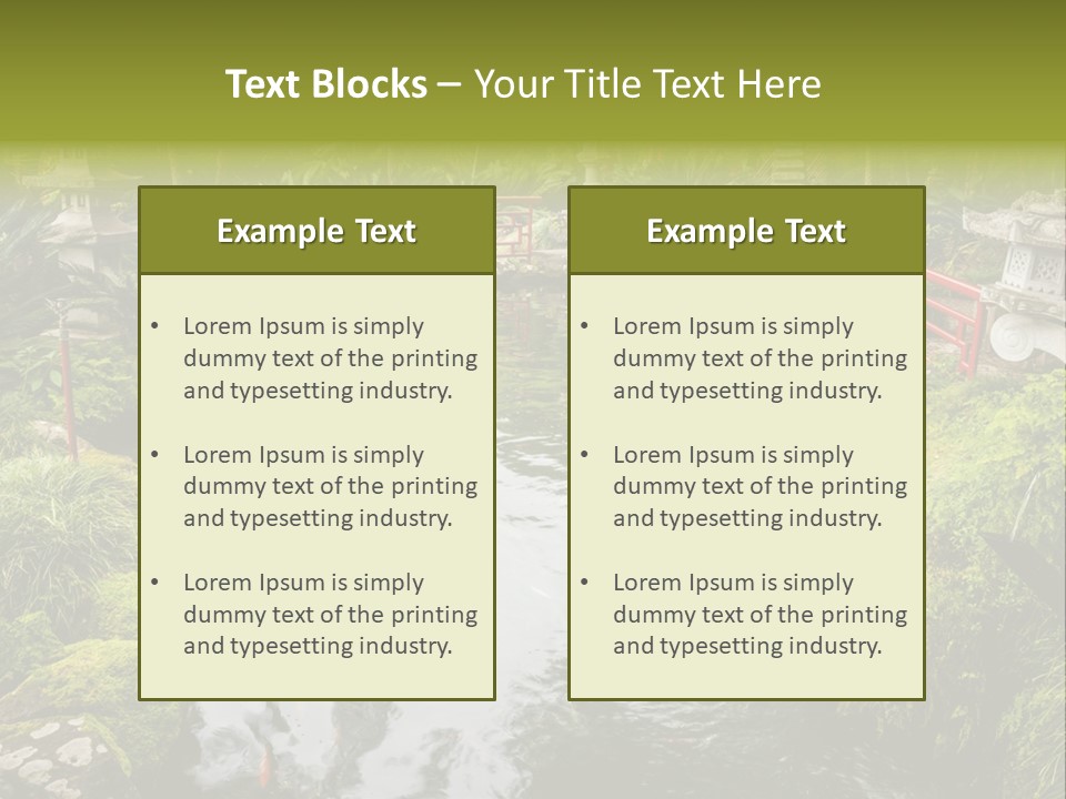 A Pond With A Bridge In The Middle Of It PowerPoint Template