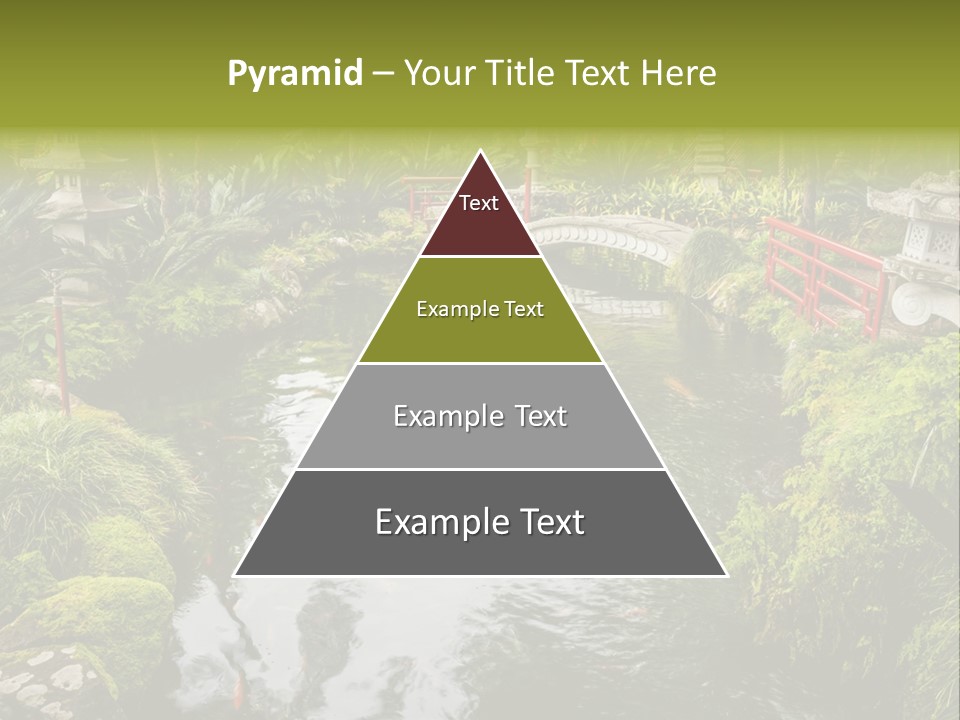 A Pond With A Bridge In The Middle Of It PowerPoint Template