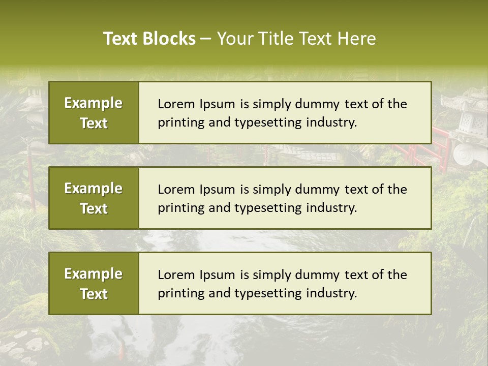 A Pond With A Bridge In The Middle Of It PowerPoint Template