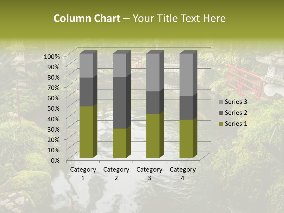A Pond With A Bridge In The Middle Of It PowerPoint Template