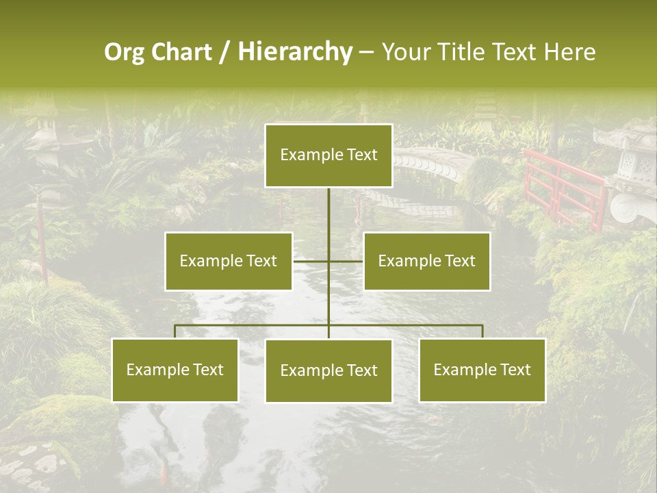 A Pond With A Bridge In The Middle Of It PowerPoint Template