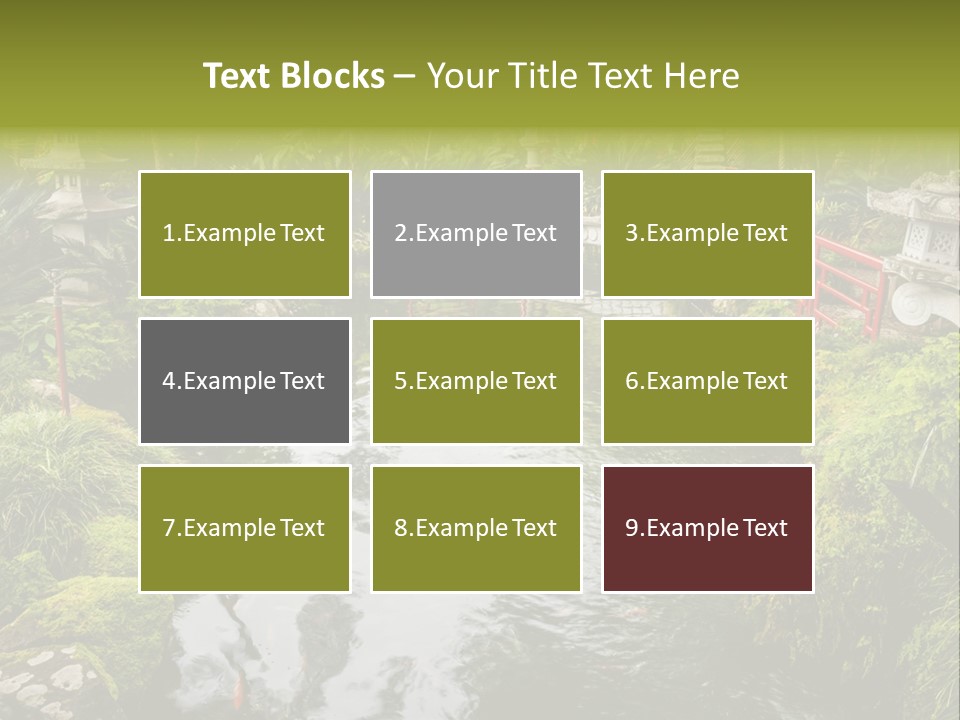 A Pond With A Bridge In The Middle Of It PowerPoint Template