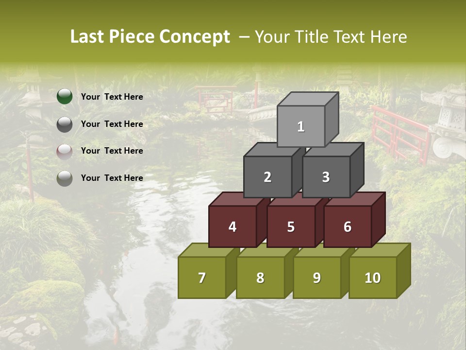 A Pond With A Bridge In The Middle Of It PowerPoint Template