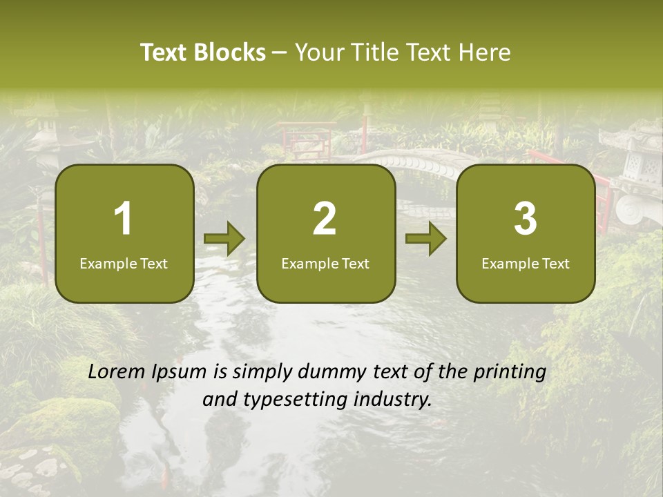 A Pond With A Bridge In The Middle Of It PowerPoint Template