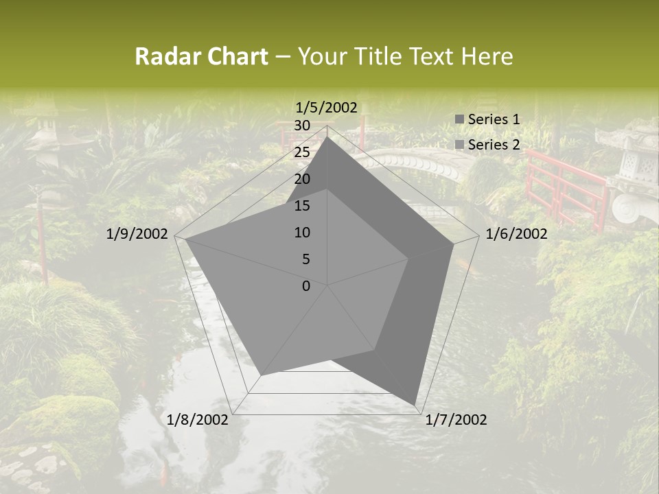A Pond With A Bridge In The Middle Of It PowerPoint Template