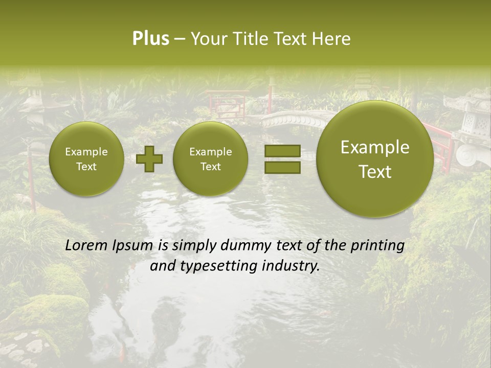 A Pond With A Bridge In The Middle Of It PowerPoint Template