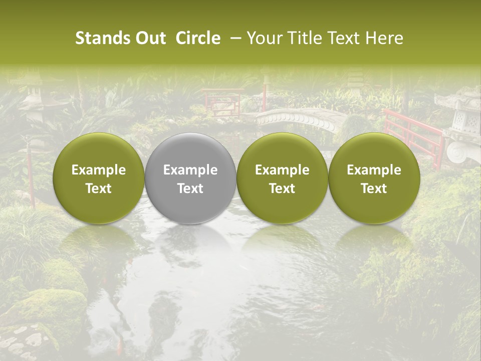 A Pond With A Bridge In The Middle Of It PowerPoint Template
