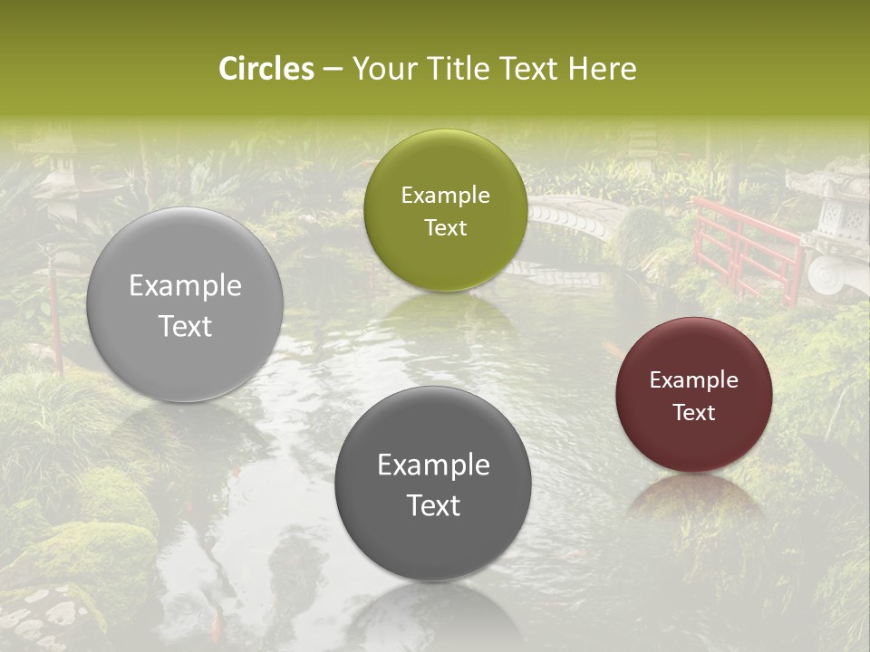 A Pond With A Bridge In The Middle Of It PowerPoint Template