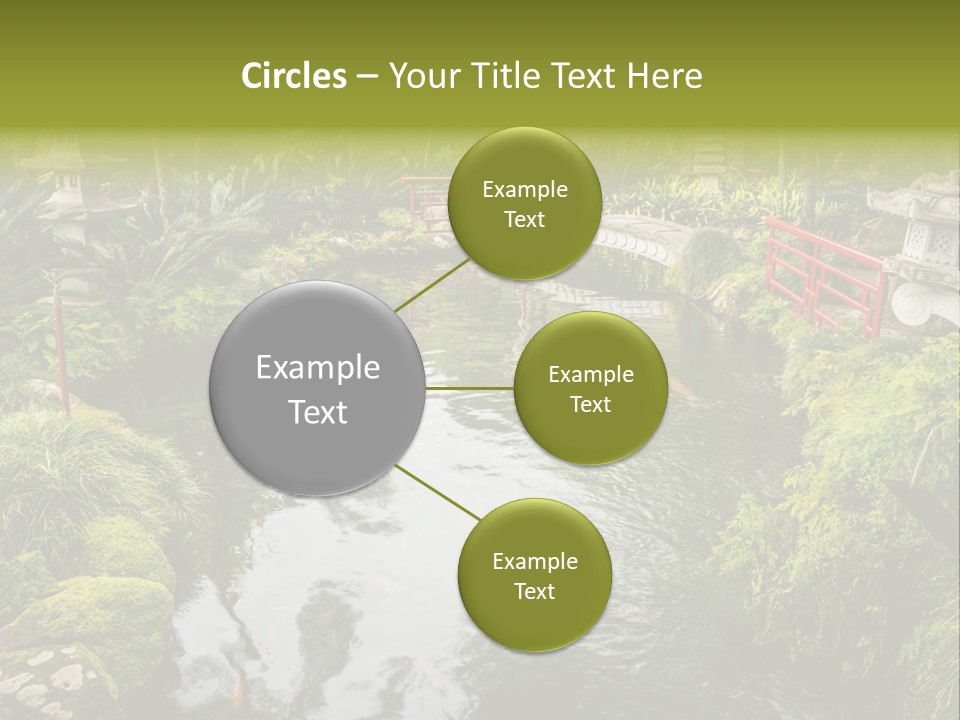 A Pond With A Bridge In The Middle Of It PowerPoint Template