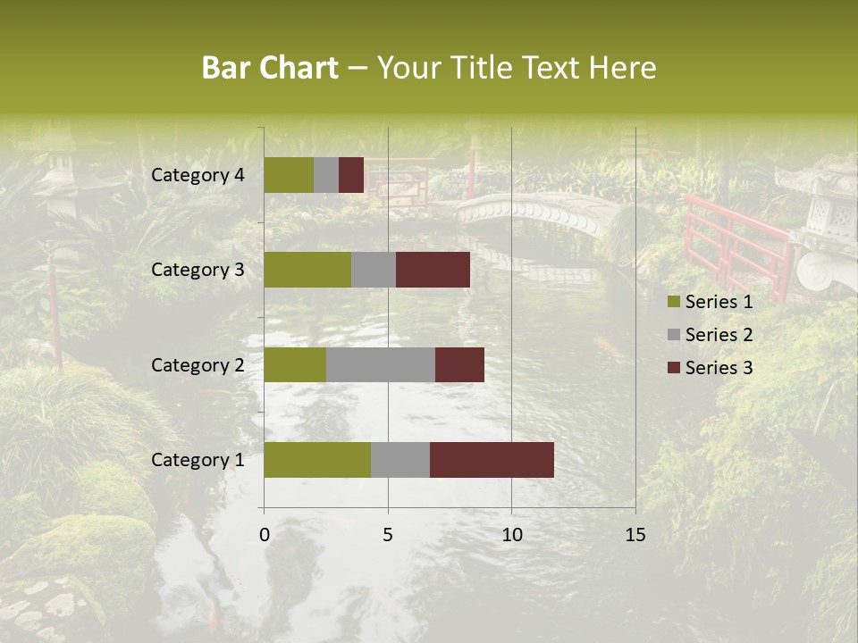 A Pond With A Bridge In The Middle Of It PowerPoint Template