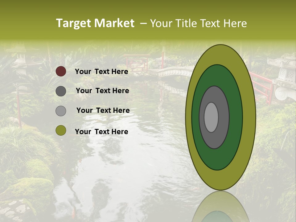 A Pond With A Bridge In The Middle Of It PowerPoint Template