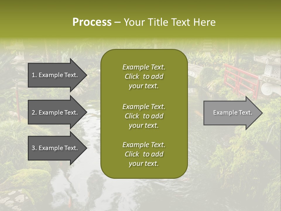 A Pond With A Bridge In The Middle Of It PowerPoint Template