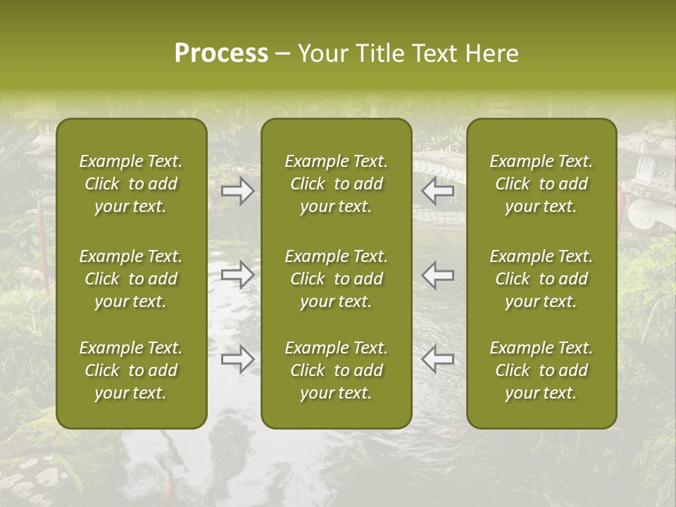 A Pond With A Bridge In The Middle Of It PowerPoint Template
