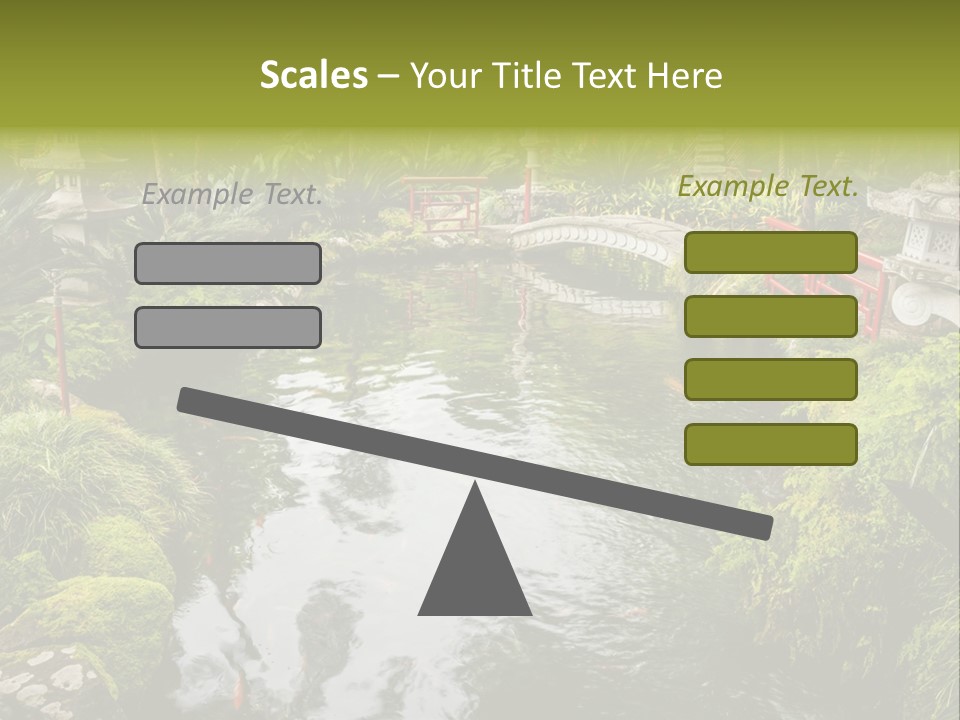 A Pond With A Bridge In The Middle Of It PowerPoint Template