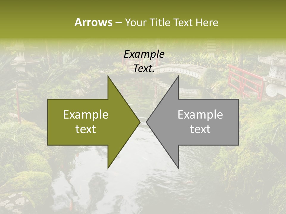 A Pond With A Bridge In The Middle Of It PowerPoint Template