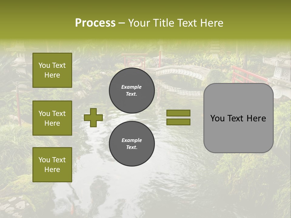 A Pond With A Bridge In The Middle Of It PowerPoint Template