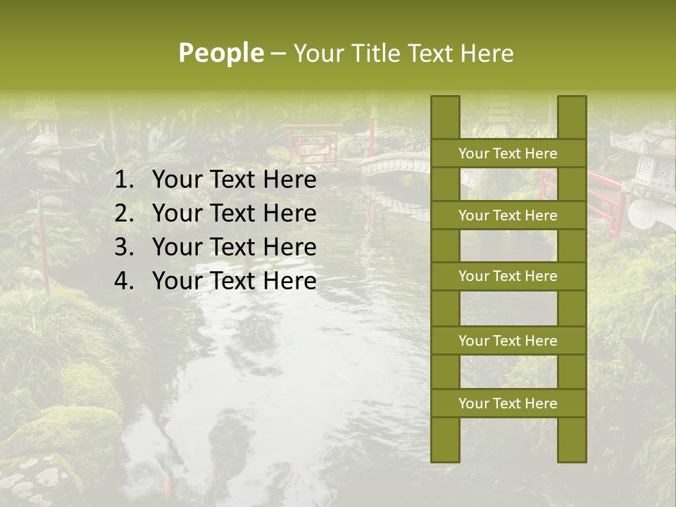 A Pond With A Bridge In The Middle Of It PowerPoint Template