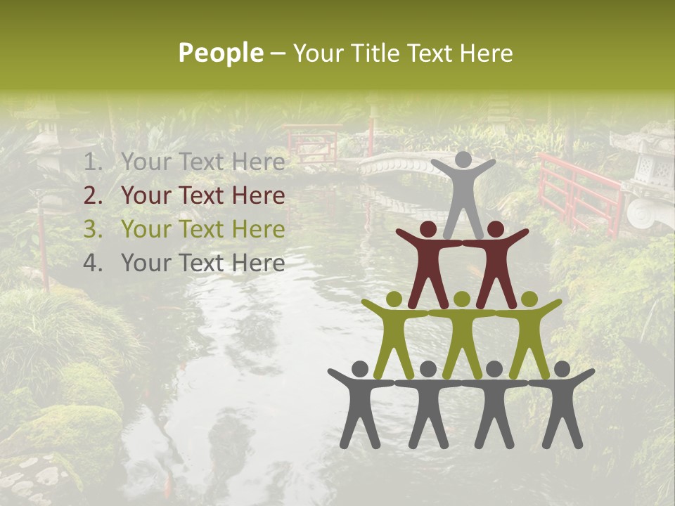 A Pond With A Bridge In The Middle Of It PowerPoint Template