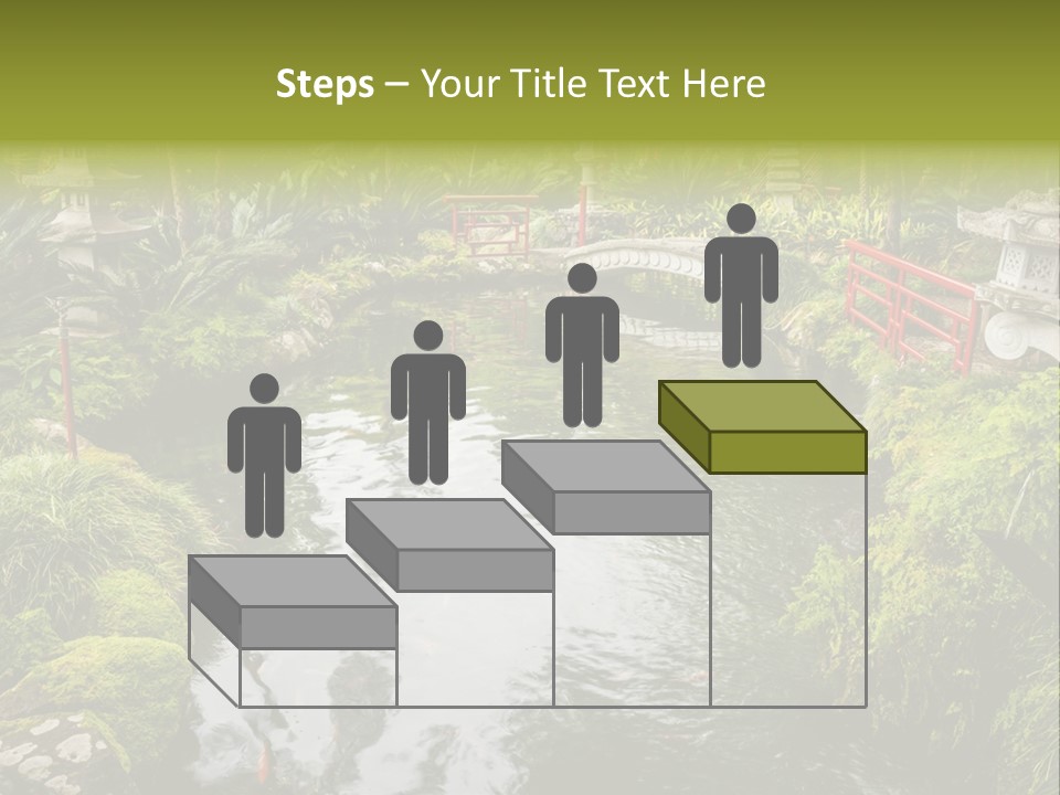 A Pond With A Bridge In The Middle Of It PowerPoint Template