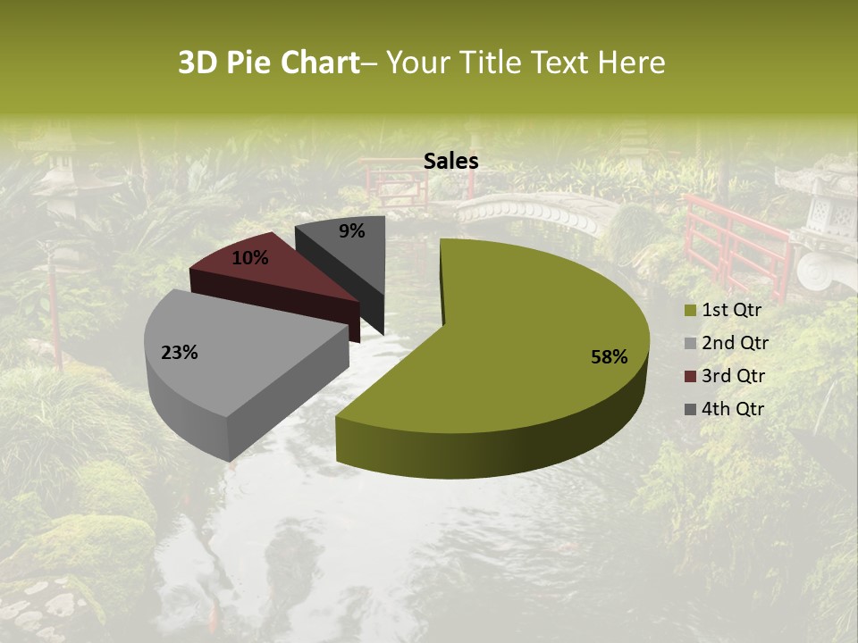 A Pond With A Bridge In The Middle Of It PowerPoint Template