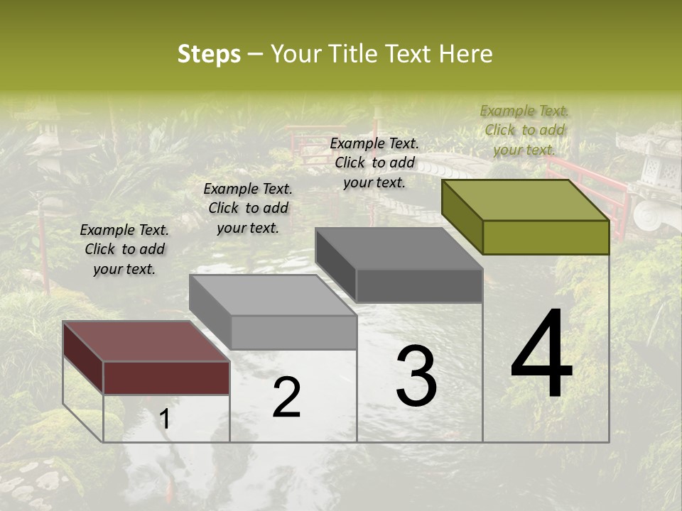 A Pond With A Bridge In The Middle Of It PowerPoint Template