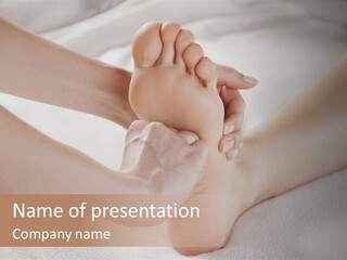 A Person Laying On A Bed With Their Feet Up PowerPoint Template