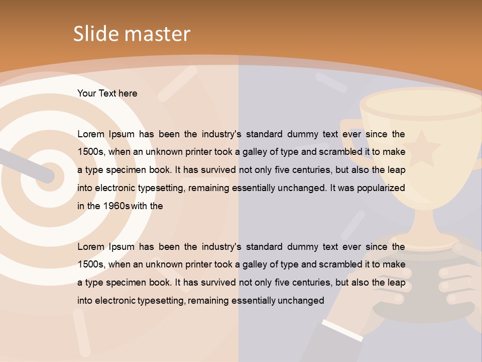 A Person Holding A Trophy In Front Of A Target PowerPoint Template