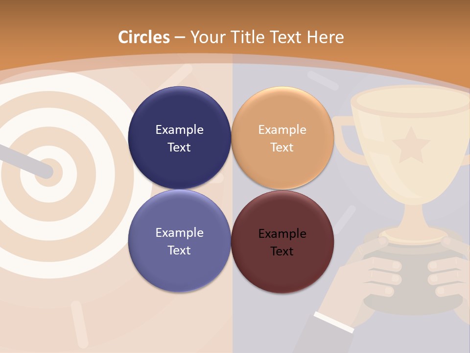 A Person Holding A Trophy In Front Of A Target PowerPoint Template