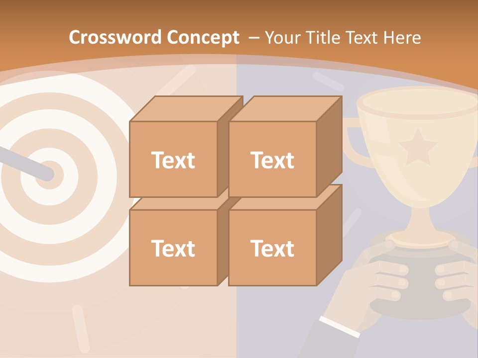 A Person Holding A Trophy In Front Of A Target PowerPoint Template