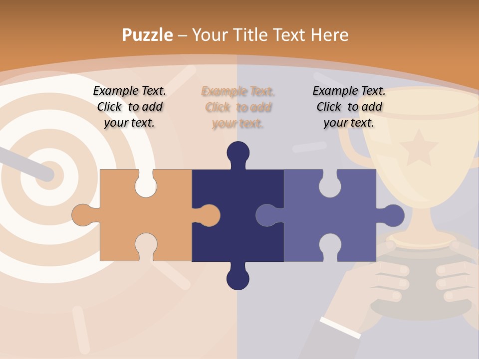 A Person Holding A Trophy In Front Of A Target PowerPoint Template