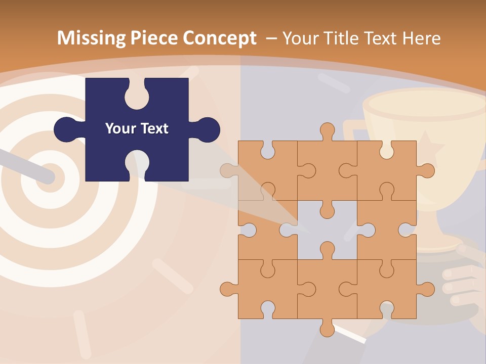 A Person Holding A Trophy In Front Of A Target PowerPoint Template