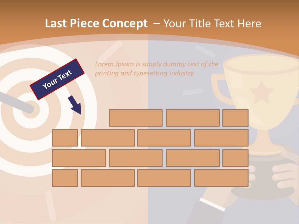 A Person Holding A Trophy In Front Of A Target PowerPoint Template
