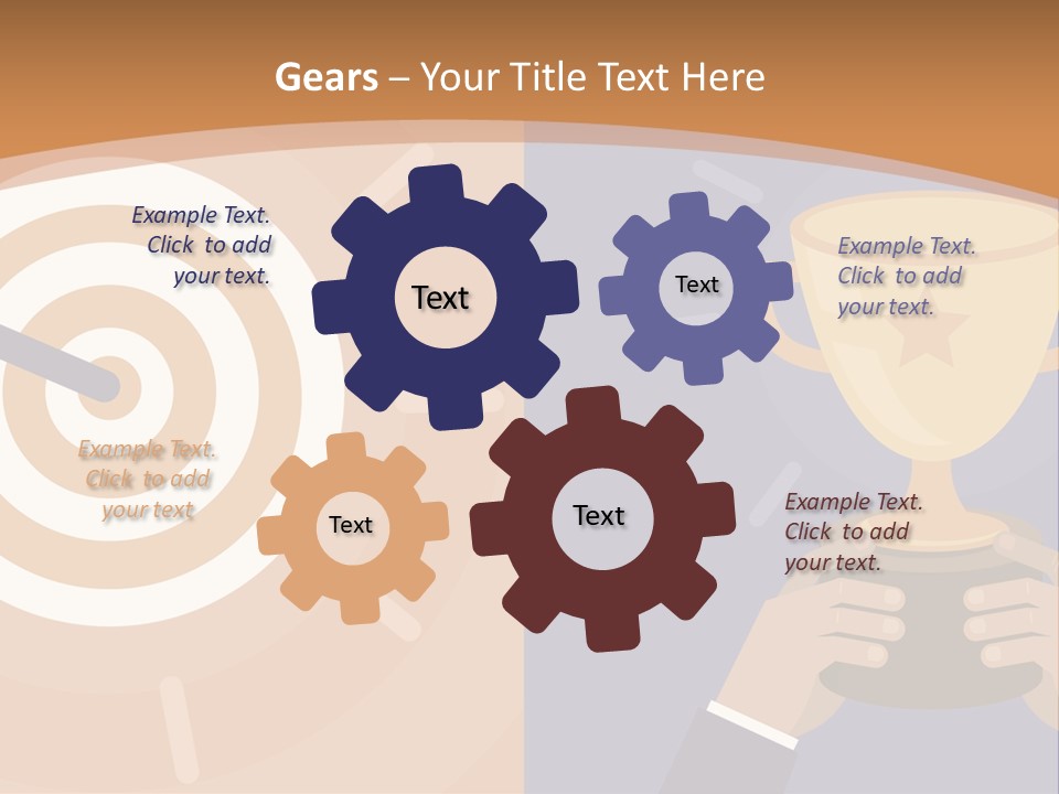 A Person Holding A Trophy In Front Of A Target PowerPoint Template