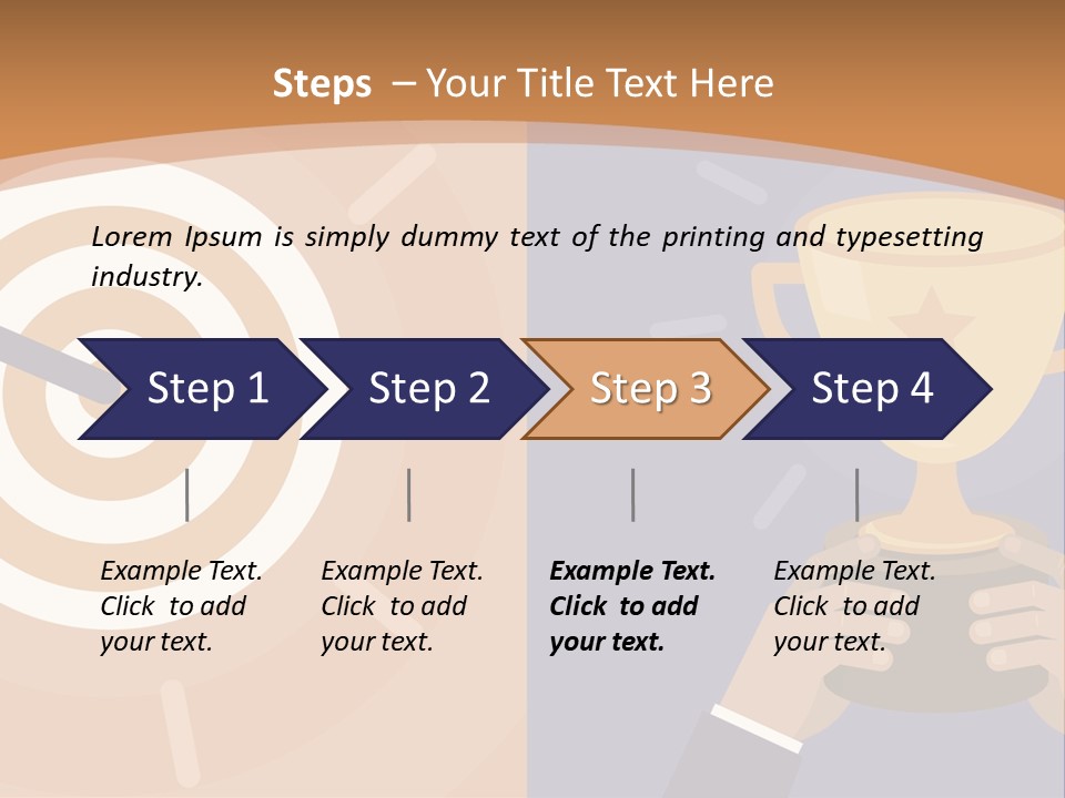 A Person Holding A Trophy In Front Of A Target PowerPoint Template