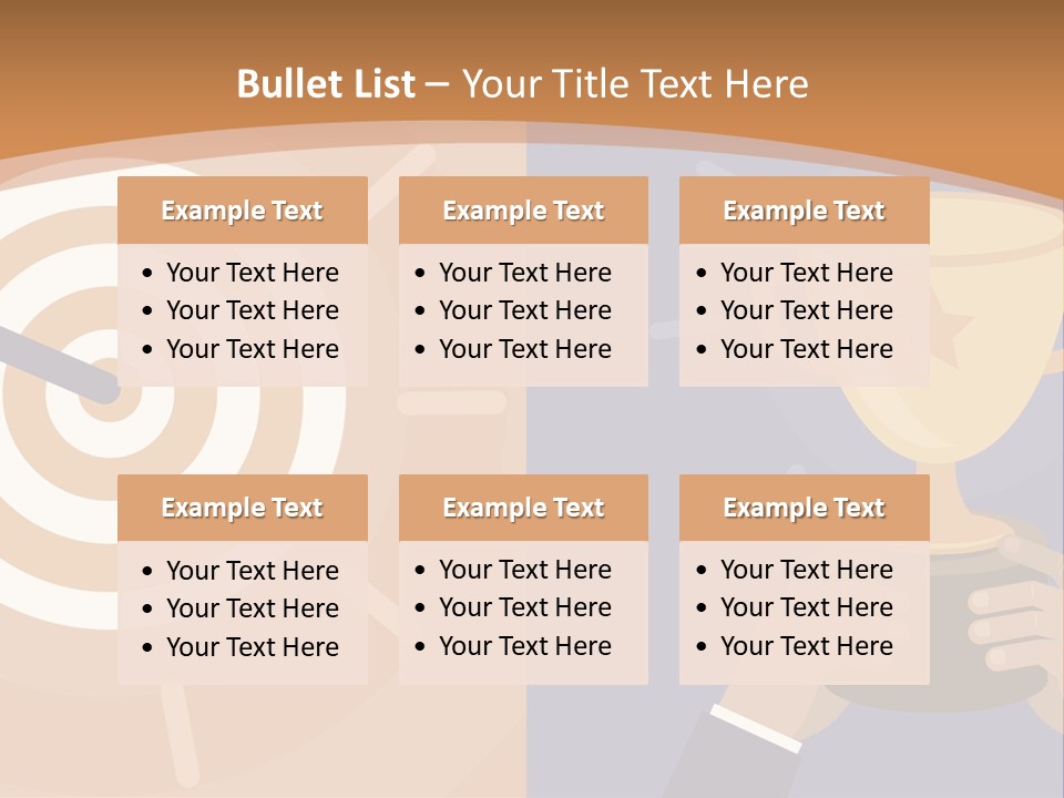 A Person Holding A Trophy In Front Of A Target PowerPoint Template
