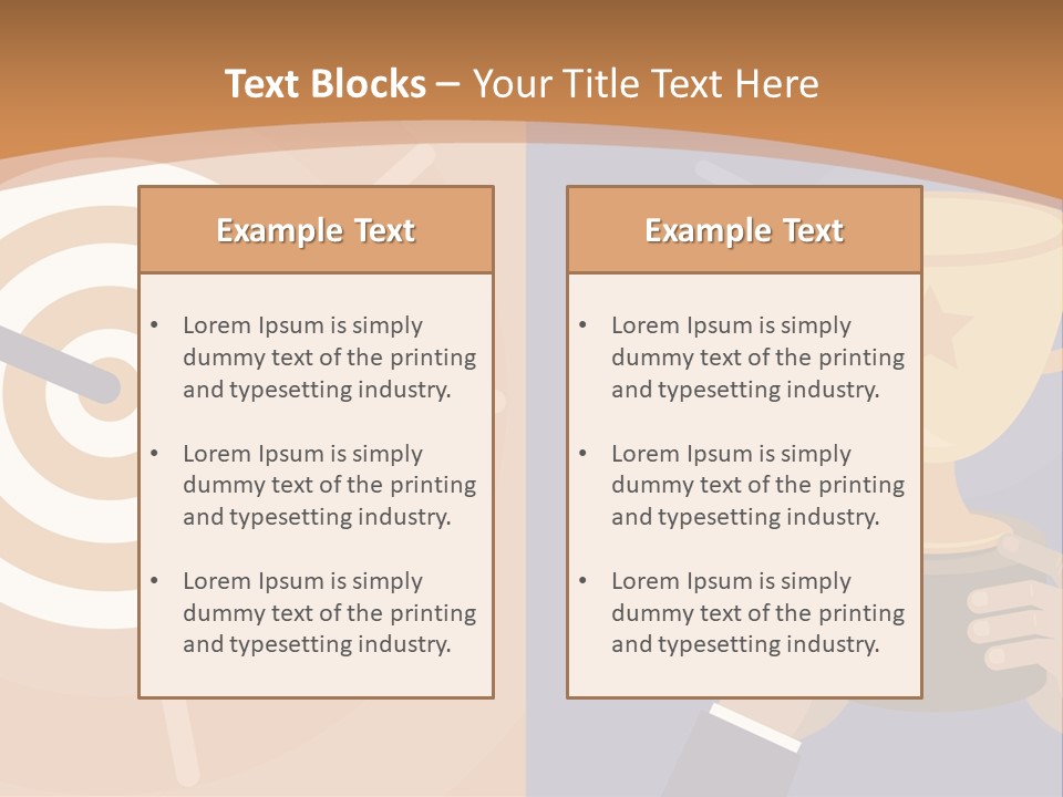 A Person Holding A Trophy In Front Of A Target PowerPoint Template