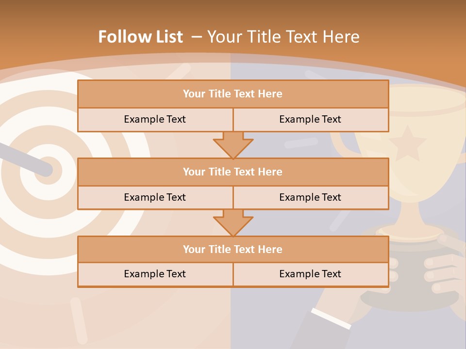 A Person Holding A Trophy In Front Of A Target PowerPoint Template
