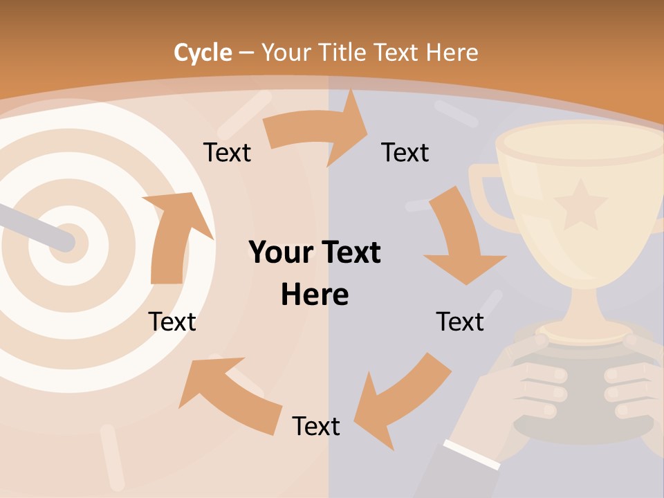 A Person Holding A Trophy In Front Of A Target PowerPoint Template