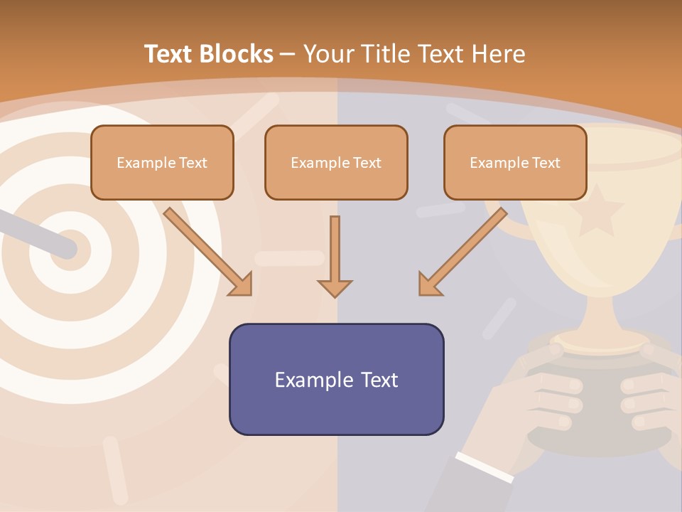 A Person Holding A Trophy In Front Of A Target PowerPoint Template