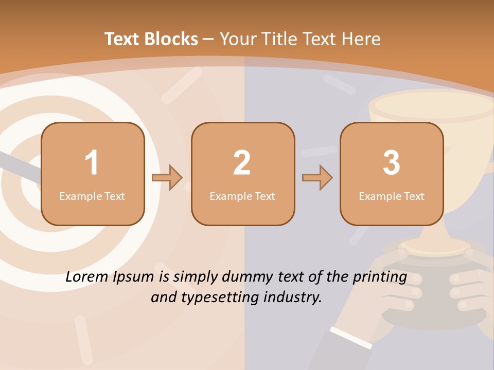 A Person Holding A Trophy In Front Of A Target PowerPoint Template