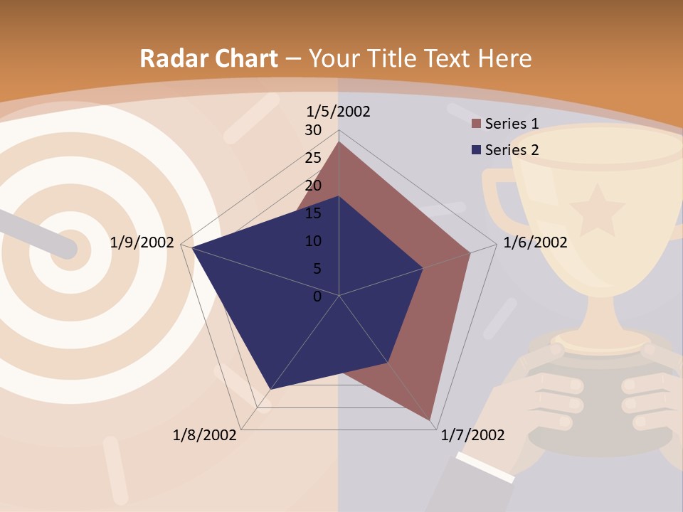A Person Holding A Trophy In Front Of A Target PowerPoint Template