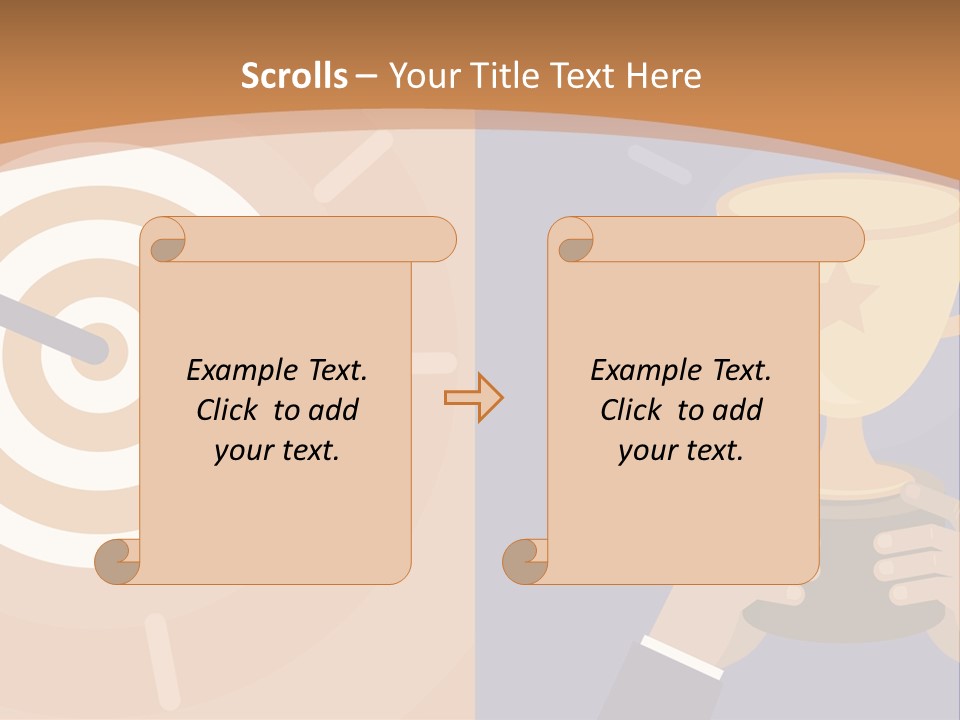 A Person Holding A Trophy In Front Of A Target PowerPoint Template