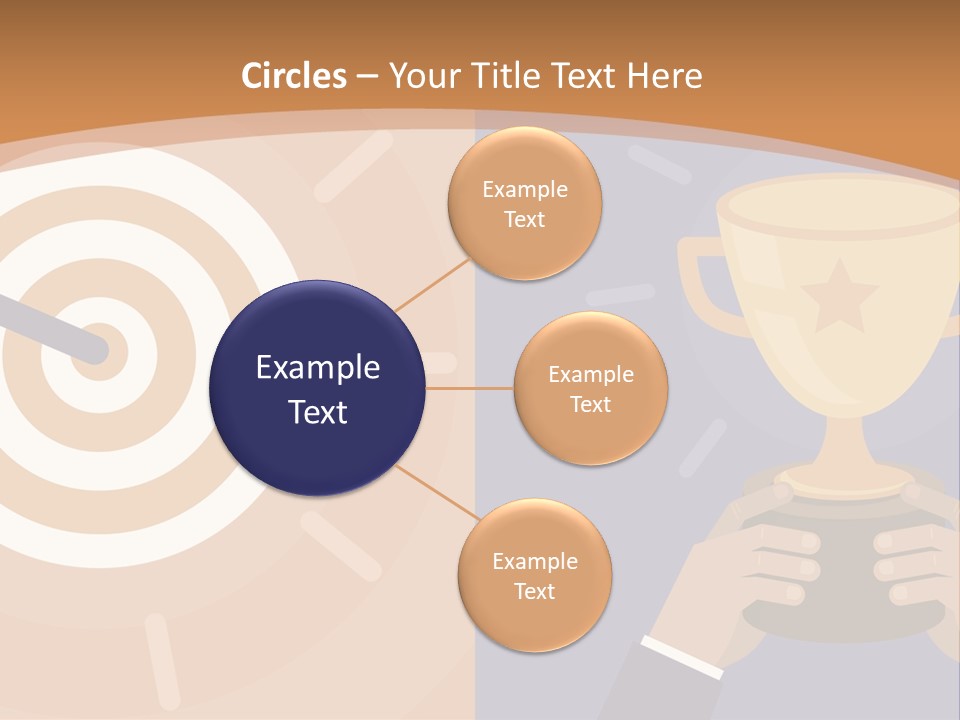 A Person Holding A Trophy In Front Of A Target PowerPoint Template