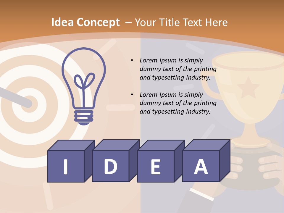 A Person Holding A Trophy In Front Of A Target PowerPoint Template