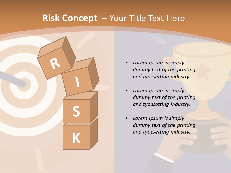 A Person Holding A Trophy In Front Of A Target PowerPoint Template