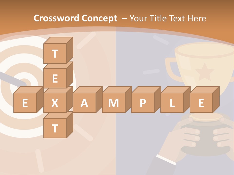 A Person Holding A Trophy In Front Of A Target PowerPoint Template