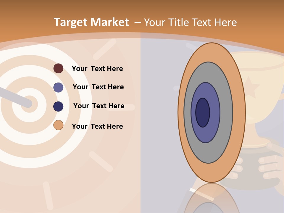 A Person Holding A Trophy In Front Of A Target PowerPoint Template