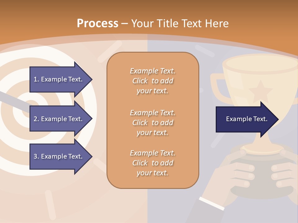 A Person Holding A Trophy In Front Of A Target PowerPoint Template