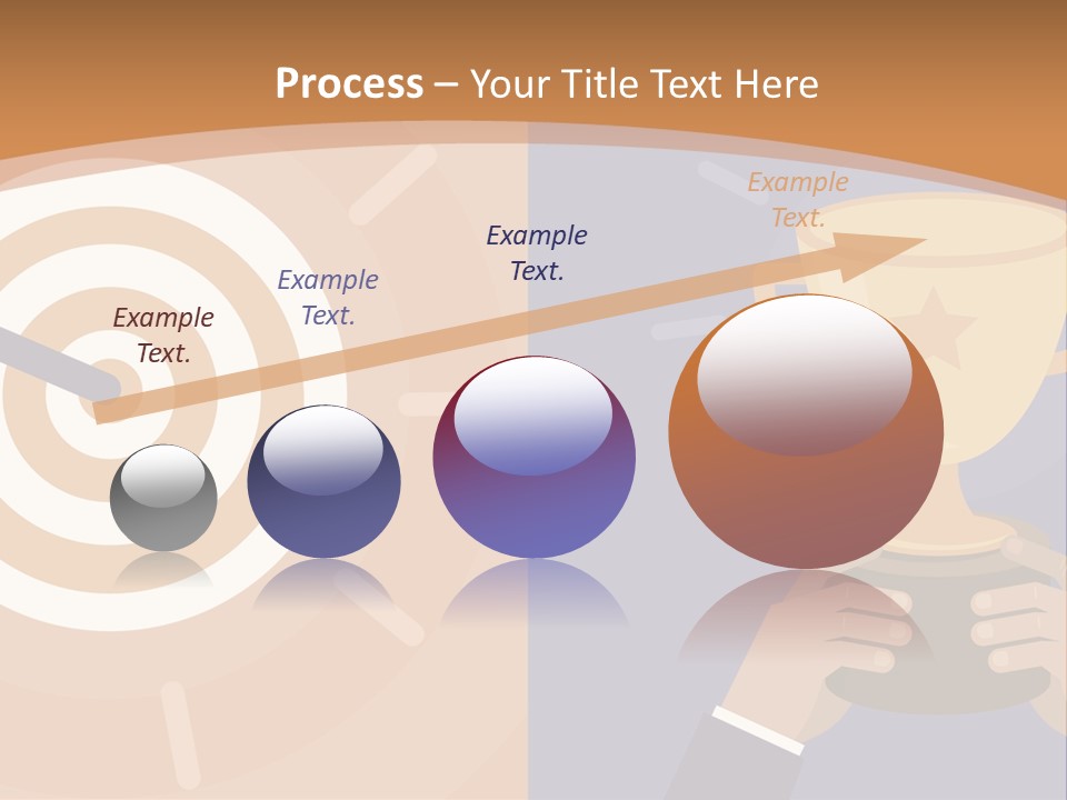 A Person Holding A Trophy In Front Of A Target PowerPoint Template