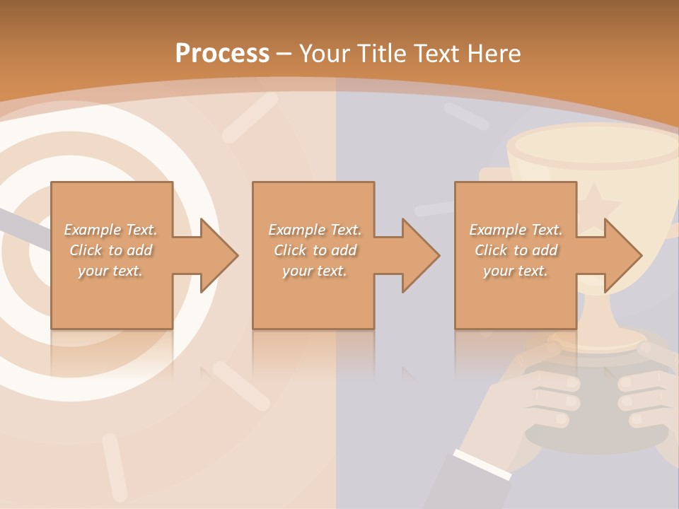 A Person Holding A Trophy In Front Of A Target PowerPoint Template